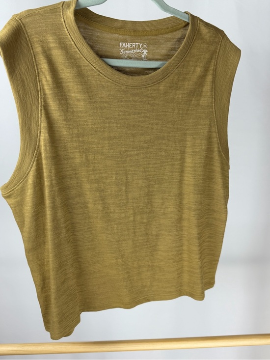 Faherty Tops - NWT Faherty XL Sunwashed Organic Cotton Tank Mustard Coastal Beachy